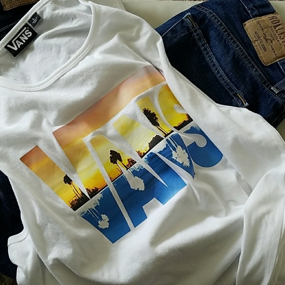 Vans Other - NEW VANS White Graphic Print Tank Calafornia Palms